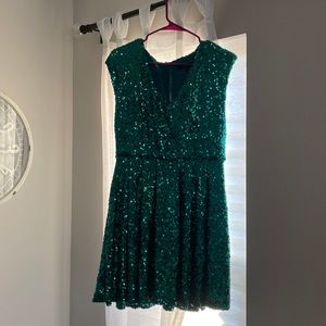 Green full sparkle dress